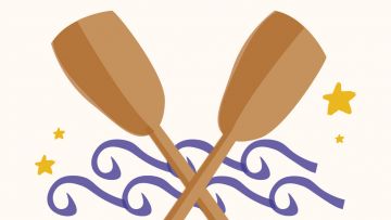 Ilustración de dos remos cruzados