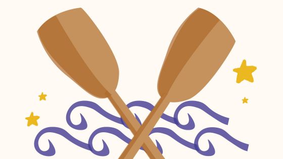 Ilustración de dos remos cruzados