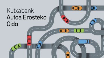 Autoak eta elkar-lotutako errepideak goitik ikusita