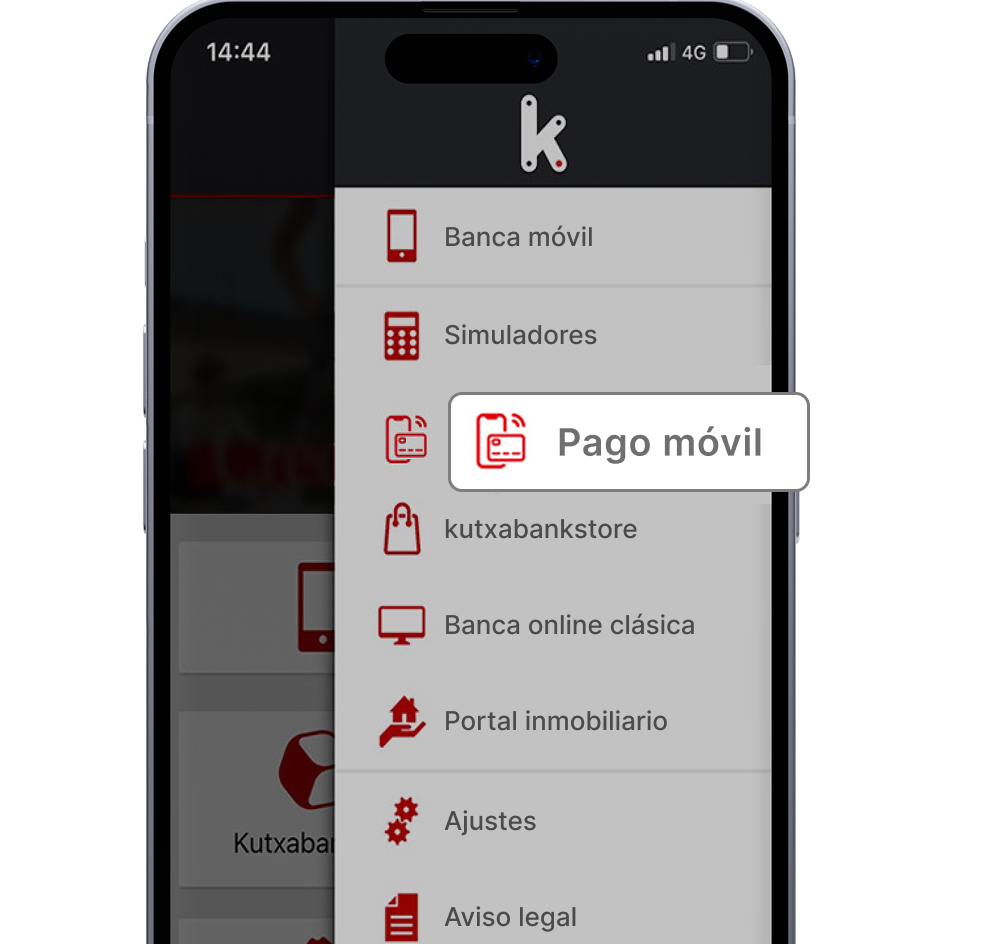 Pago móvil en la App de Kutxabank