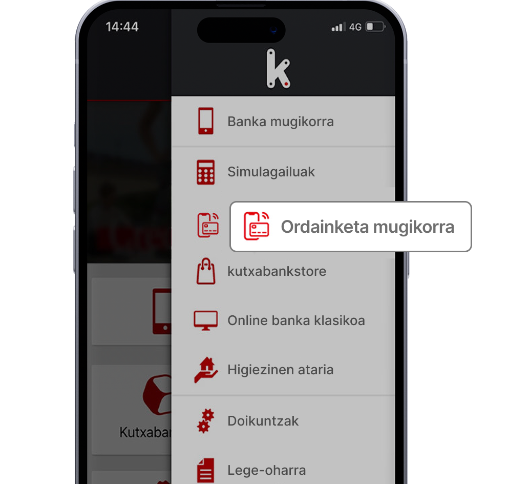 Kutxabank App mugikorrean ordainketa mugikorra