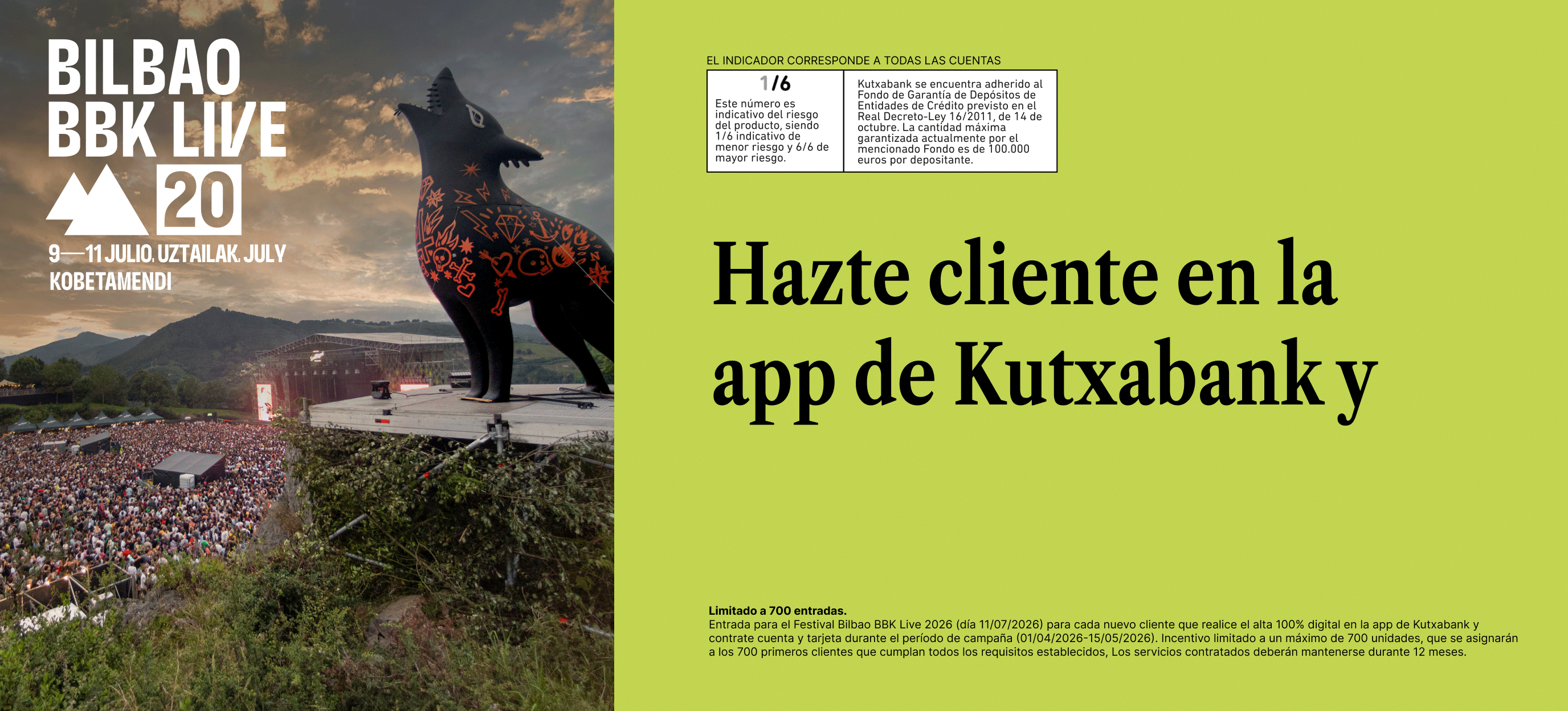 Hazte cliente de Kutxabank y vive el BBK Live